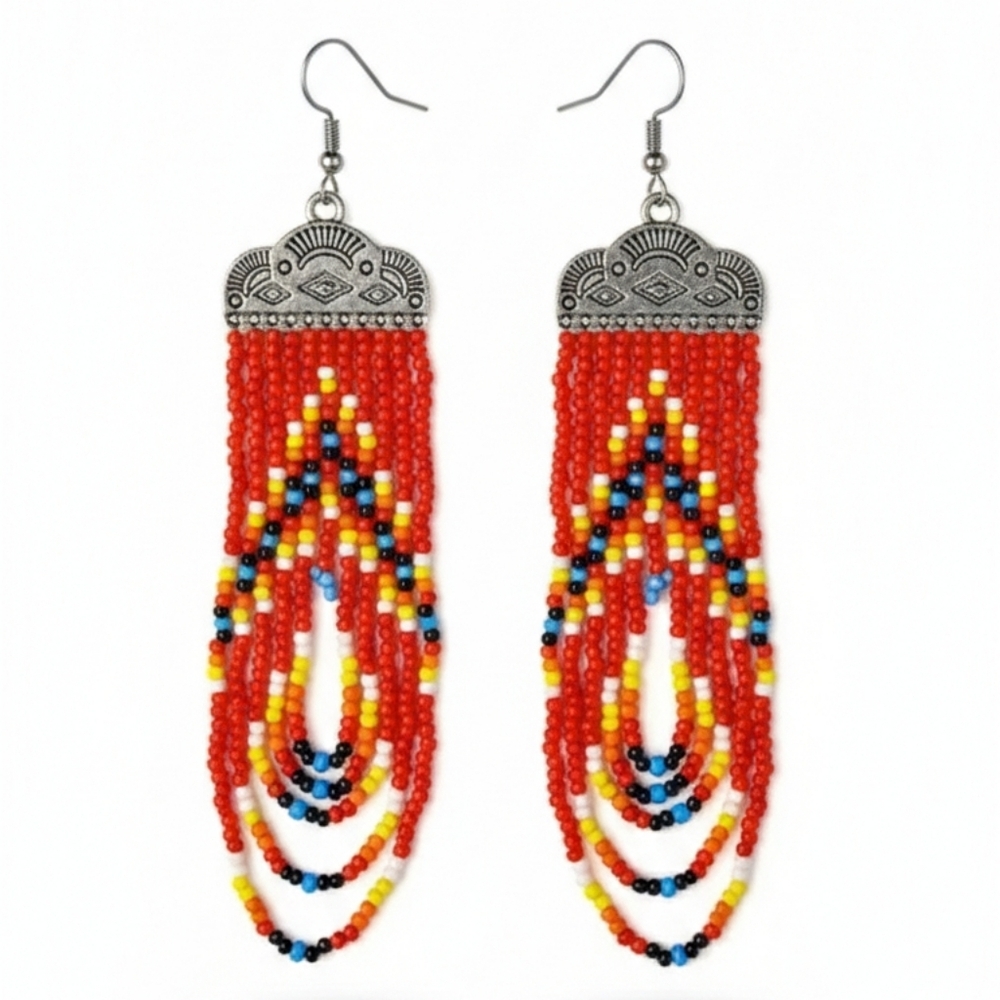 🆕️ Colorful Beaded Dangle Earrings